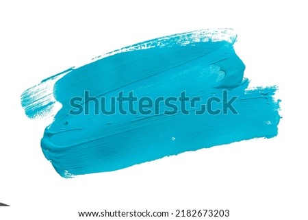 light blue brush isolated on white background. blue watercolor.