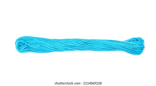 Light Blue Embroidery Thread On White Background