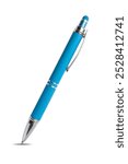 Light blue office ballpoint pen isolated