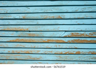 Light Blue Painted Wood Strips, Filling The Frame