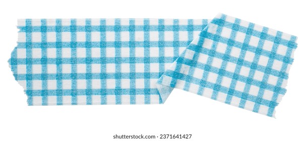 light blue patterned sticker paper tape isolated on white background