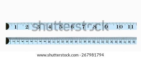 Light blue rulers, the first in inches, the second in centimeter