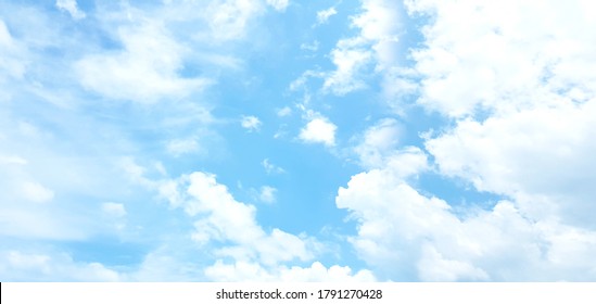 Light blue sky and white clouds. (panorama) - Shutterstock ID 1791270428