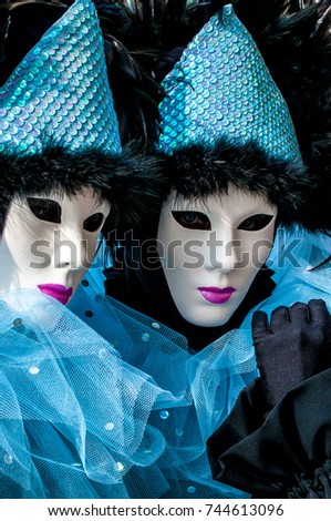 Light blue Venice carnival mask