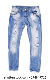 sky blue damage jeans