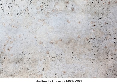 Light Blue Wall With Abstract Spots. Beautiful Gray, White Texture, Abstract Wall Surface Background, Vintage Surface Texture With Copy Space, Unusual Mottled Surface.