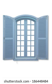 Light Blue Window Isolated On White Background.