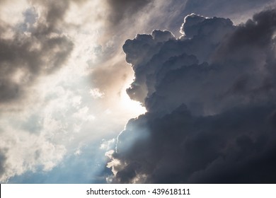 Light breaking through clouds