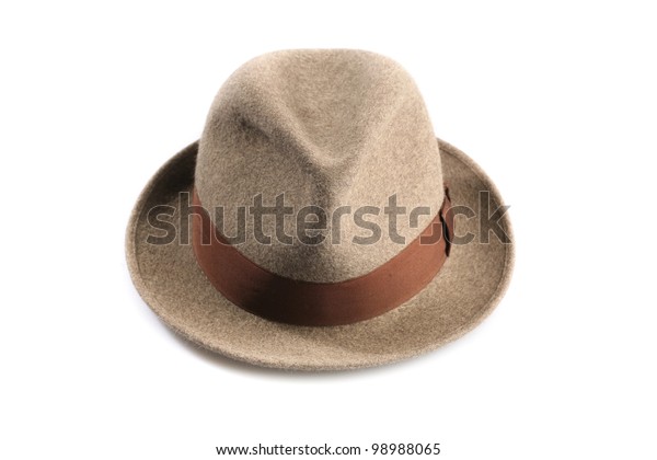 Light Brown Fedora Hat Isolated On 