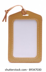 Light Brown Leather Name Tag