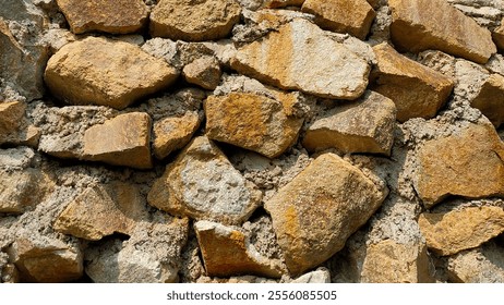 light brown stone foundation pattern