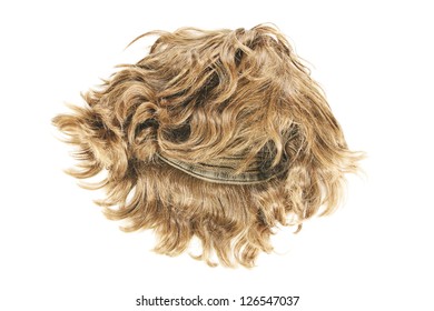 Light Brown Wig Isolated On White Background