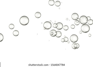 Light Bubbles Of Water Isolated Over White,