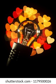 light bulb with creative background lighting