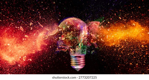 Light bulb explosion high speed photo