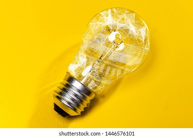 Light Bulb Futuristic Technology Inside Stock Photo 1446576101 ...