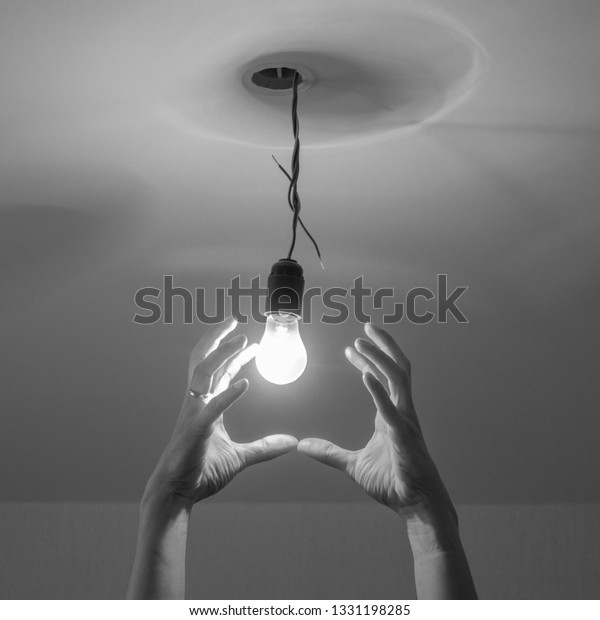 Light Bulb Hanging Ceiling On Wire Stock Photo Edit Now