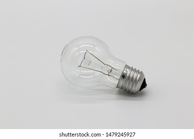 Light bulb isolated on white background as closeup with copy space