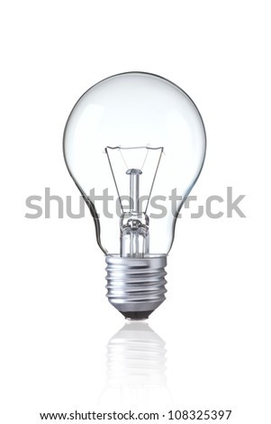 Light bulb isolated on white,  Realistic photo image