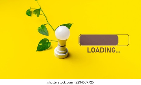 light bulb with a loading progress bar, creative idea