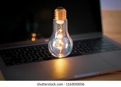 light bulb on the computer