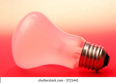 light bulb on a red background
