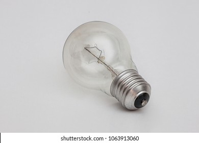 Light bulb on withe background with no light or electricity