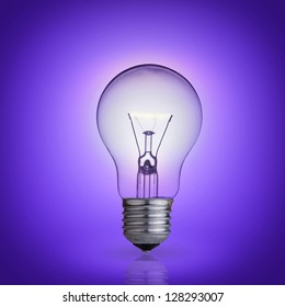 Light Bulb Purple On Background