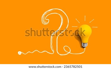 Light bulb and question mark - Flat lay