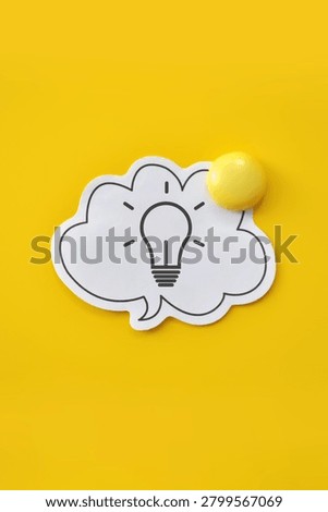 Light bulb speech bubble symbolizing creative idea innovation and inspiration