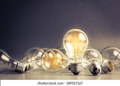 A light bulb that stable and glowing among the others
