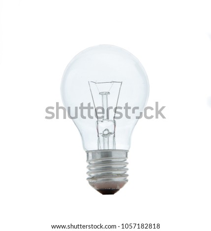 Light bulb - tungsten bulb or incandescent light bulb isolated on white background