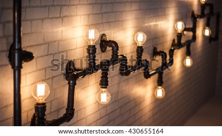 Light bulbs with Long Metal Pipe , Design Decoration, Light Indrustry Line