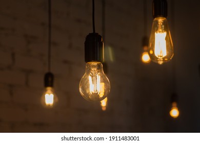 Light bulbs in retro style. Edison's lamps in the interior - Powered by Shutterstock