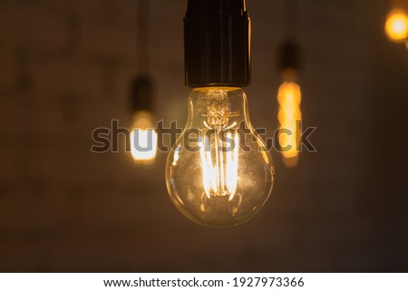 Light bulbs in retro style. Edison's lamps in the interior