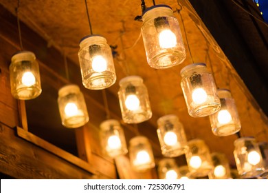 Light buld in jar as home decoration for Christmas - Powered by Shutterstock