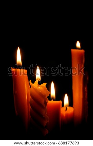 Similar – Many lighted candles in a church