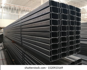 Stack​ Of Light Lip​ Channel​ Steel​ Or​ C​ Channel Steel​ 