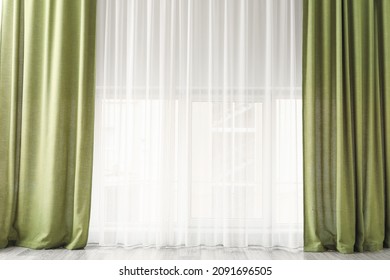 Light curtains in empty room - Shutterstock ID 2091696505