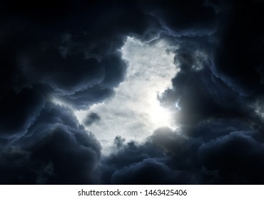 Light in the Dark and Dramatic Storm Clouds