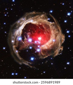 Light Echo illuminates dust around supergiant star V838 Monocerotis. 