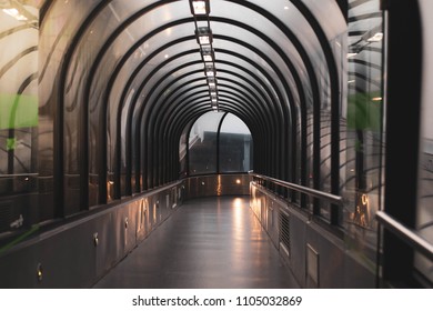 Light at End of Tunnel. tunnel in the subway for the passage of personnel