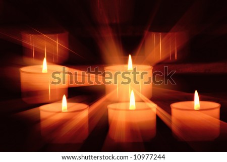 Similar – Many lighted candles in a church