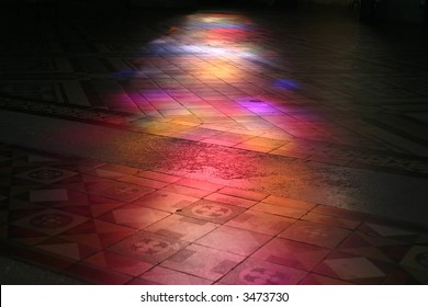 Light Filtrated By Church Stained-glass Window