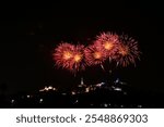 Light and fireworks show in Phra Nakhon Khiri annual fair at Phetchaburi province, Thailand.