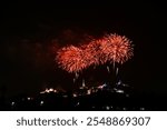 Light and fireworks show in Phra Nakhon Khiri annual fair at Phetchaburi province, Thailand.