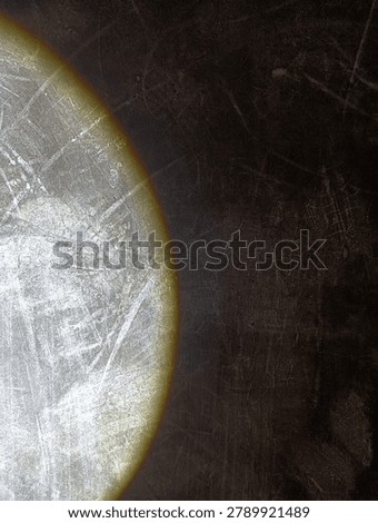 The light from the flashlight forms a semicircle 