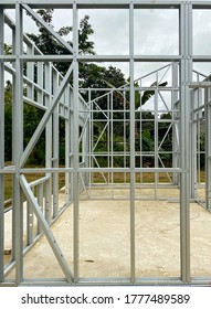 Light Gauge Steel Framing System For House Construction. Wall To Clad With Fibre Cement Products