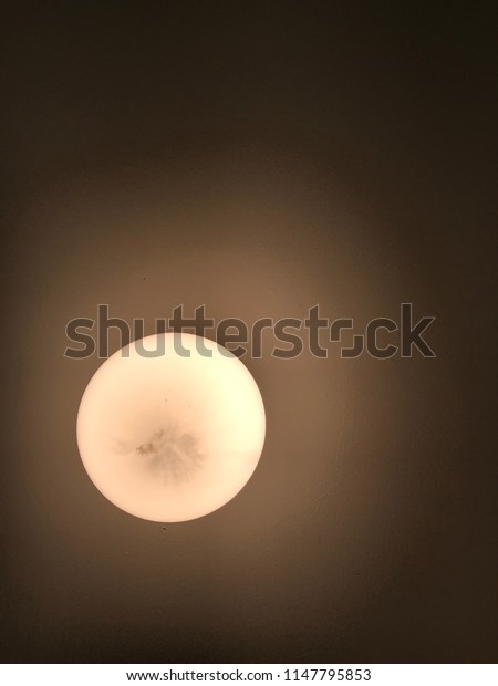 Light globe on\
ceiling