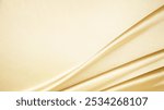 Light gold golden yellow champagne vanilla cream white abstract background. Silk satin fabric. Line stripe ribbon curtain drapery wave. Shine glitter silky shimmer.Elegant subtle.Blank template design